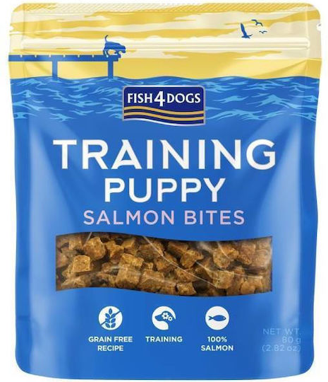 Fish4Dogs Salmon Bites Deliciu pentru cățeluși cu Somon 80gr PSB042