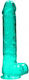 Shots Real Rock Crystal Clear Dildo With Balls Реалистично дилдо с Топки и Вендуза Green 23см