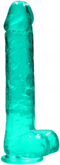 Shots Real Rock Crystal Clear Dildo With Balls Реалистично дилдо с Топки и Вендуза Green 23см