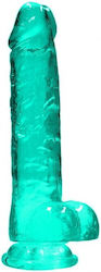 Shots Real Rock Crystal Clear Dildo With Balls Realistisches Dildo mit Hoden und Saugnapf Green 20cm