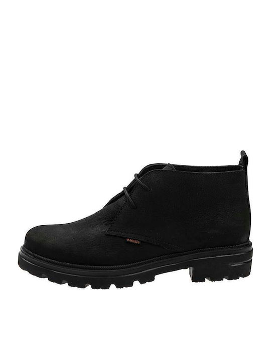 Ragazza Δερμάτινα Γυναικεία Μποτάκια Oxfords Μαύρα