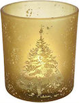 Zaros Έλατο Christmas Glass Gold Κηροπήγιο 8cm