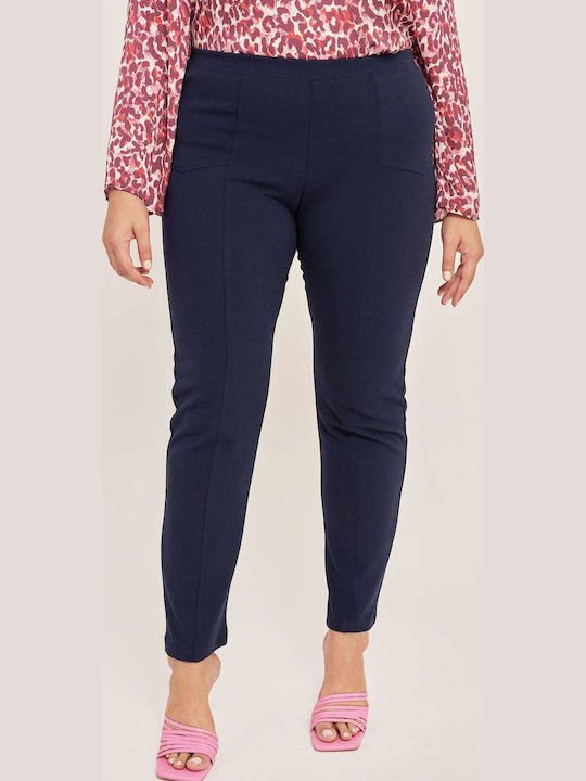 Dina Women's Fabric Trousers Navy Blue