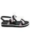 Robinson Flatforms Women's Sandals with Ankle Strap Black/Silver