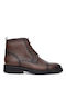 Perlamoda Men's Leather Military Boots Brown