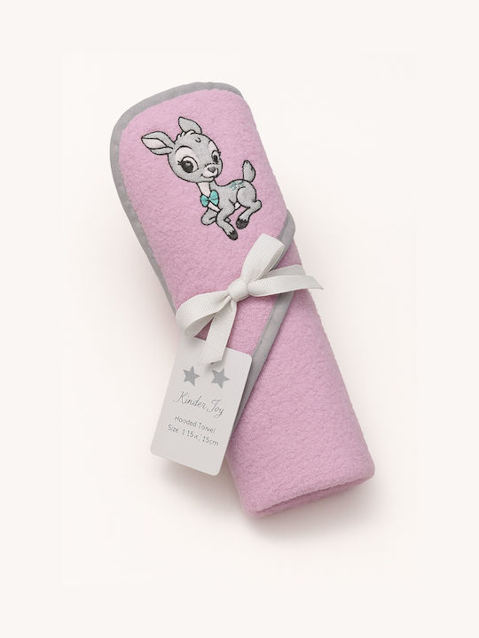 Beboulino Hooded Baby Bath Towel Pink