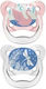 Dr. Brown's PV12006 Orthodontic Pacifiers Silicone Night Swan-Dragonfly - Pink-Transparent for 6-18 months 2pcs