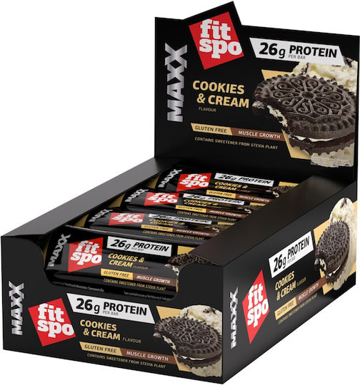 Fit Spo Maxx Batoane cu 33% Proteină & Aromă Cookies & Cream 12x75gr