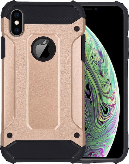 Sonique Heavy Armor Задна корица Силикон 2мм Устойчив Розово злато (iPhone XS Max)