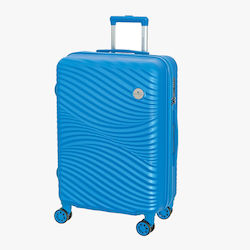 Bartuggi Large Travel Suitcase Hard Blue with 4 Wheels Height 77cm