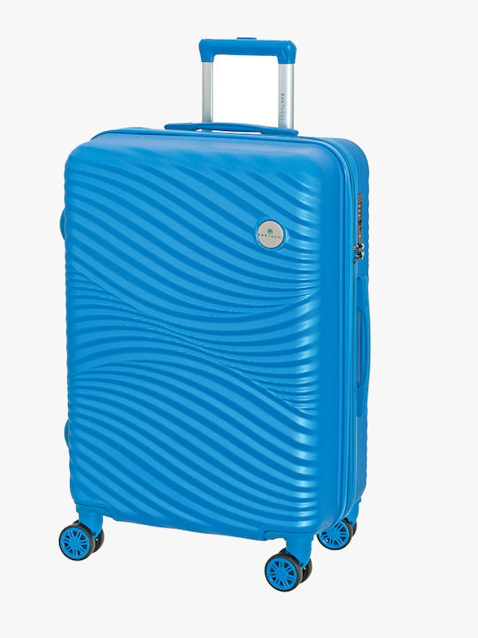Bartuggi 712-80121 Medium Hard Blue Travel Suitcase with 4 Wheels Height 67cm
