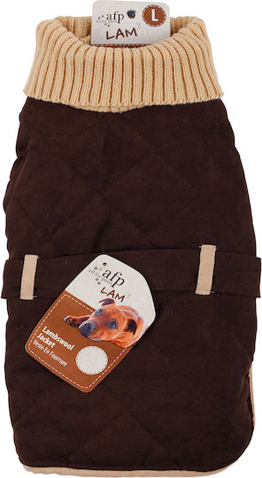 All For Paws Lambswool Turtleneck Haine pentru câini Fleece / Impermeabil Maro cu Lungimea Spateului 20 cm