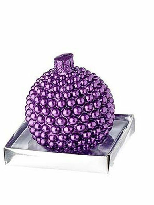 JK Home Decoration Χριστουγεννιάτικο Κερί Μωβ 10εκ.