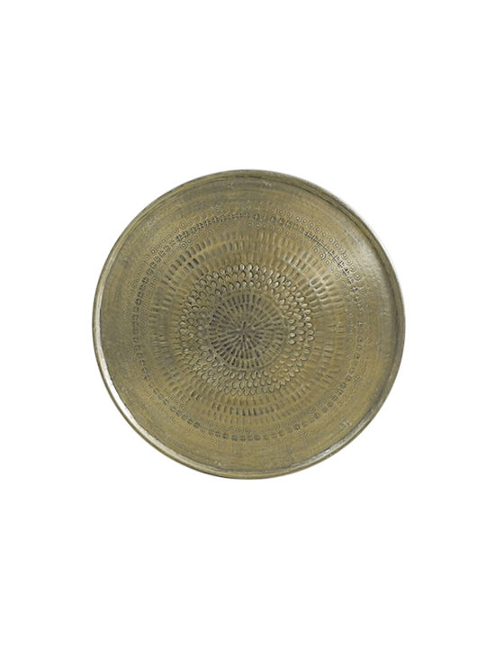 Zaros Round Metallic Decorative Platter Gold 38x38cm