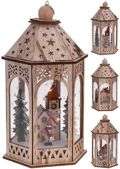 Koopman Weihnachtskerzen & Kerzenständer Holz Batteriebetriebene Laterne 29x16cm Verschiedene Designs oder Farben oder Namen