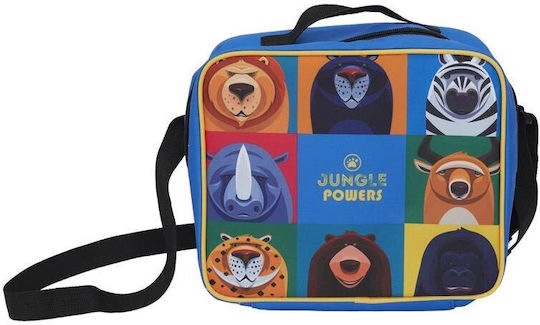 Wild Animals Kids' Lunch Bag Shoulderbag 3.5L Blue 21x9.5x25cm