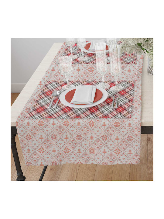 Borea Feliz Christmas Tablecloth Fabric Beige L180xW140cm.