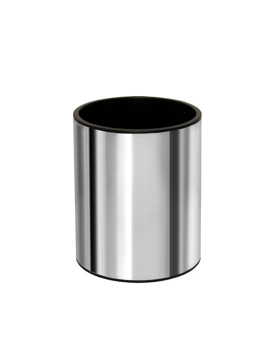 Pam & Co Office Metal Waste Bin 6lt Silver 20x20x24cm