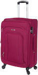 Diplomat Medium Travel Suitcase Fabric Red with 4 Wheels Height 68cm.