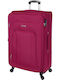 Diplomat Large The Quattre Collection Large Fabric Red Suitcase With 4 Wheels Height 78cm