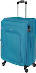 Diplomat ZC444 Medium Travel Suitcase Fabric Petrol with 4 Wheels Height 68cm.