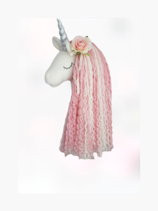 Unicorn mare decorativ de perete cu floare