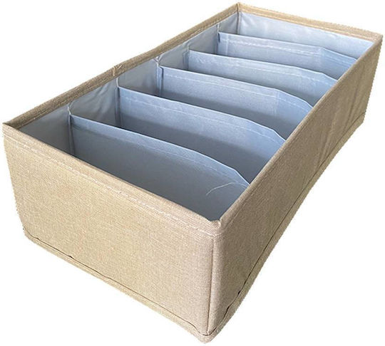 Sidirela Fabric Storage Case for Clothes / Underwear / Socks in Beige Color 32x16x9cm 1pcs