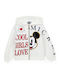 Kids Sweatshirt Cardigan With Ecru Hood