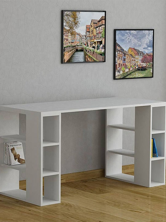 Birou Colmar Din Lemn Cu Birou Alb 140x60x75 cm