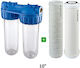 Atlas Filtri 3P AFO SX Senior Plus Duplex Water Filtration System Double Under Sink / Central Supply Micron 3/4'' with Replacement Filter Atlas Filtri FA 10 SX 25mcr, Atlas Filtri CA 10 SX 25mcr 80216471543613