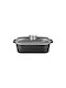 Royalty Line Rectangular Cast Aluminum Dutch Oven with Glass Lid 34.5cm