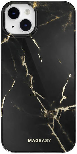 SwitchEasy Marble Hybrid MagSafe Back Cover Plastic / Silicone Pearl Black (iPhone 14 Plus)