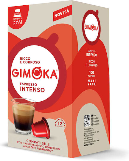 Gimoka Капсули Еспресо Intenso Съвместими с машина Nespresso 100капси