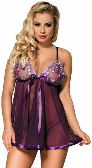 Subblime Babydoll with Bow & Shinny Details Purple