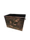 Ξ-6 Metallic Box Wood Storage 39x37x58cm Bronze