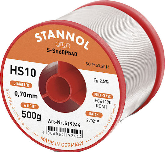 Stannol 519244 Sârmă de lipit SN60/Pb40 0.7mm 500gr