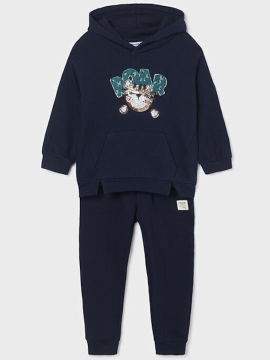 Mayoral Kids Sweatpants Set Navy Blue 2pcs