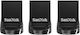 Sandisk Ultra Fit 3-pack 32GB USB 3.1 Stick Black