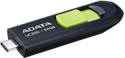 Adata UC300 64GB USB 3.2 Stick cu conexiune USB-C Negru