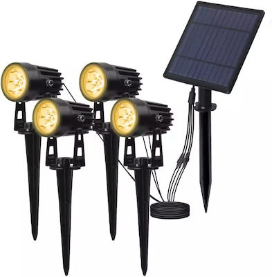 Set Spiked Solar Lights Warm White 3000K with Photocell IP65 4pcs