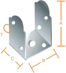 Ergo Γωνία Σύνδεσης for Arbour from Metal 1pcs Σχήματος Π