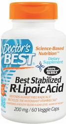 Doctor's Best Stabilized R-Lipoic Acid 200мг 60 вегетариански капсули