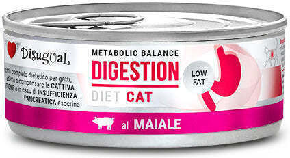 Disugual Metabolic Balance Digestion Wet Cat Food for Adult Cats in Cans with Pork Diet 85gr