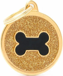 My Family Shine Big Circle Gold Glitter Black B...