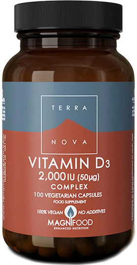 TerraNova Vitamin D3 Complex Vitamin for Immune System Boost & Bone Health 2000iu 100 veg. caps
