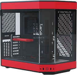 HYTE Y60 Midi Tower Κουτί Υπολογιστή με Πλαϊνό Παράθυρο Κόκκινο