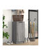Wooden Shoe Organizer with 4 Shelves Grey 30x35x70cm