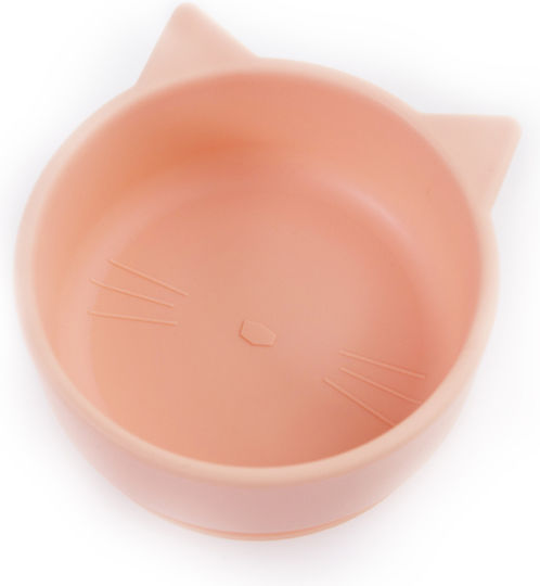 Baby Wise Baby Food Bowl Kitten made of Silicone Pink