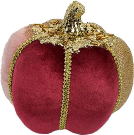 Due esse Christmas Fabric Figure Pumpkin Burgundy Length 15cm