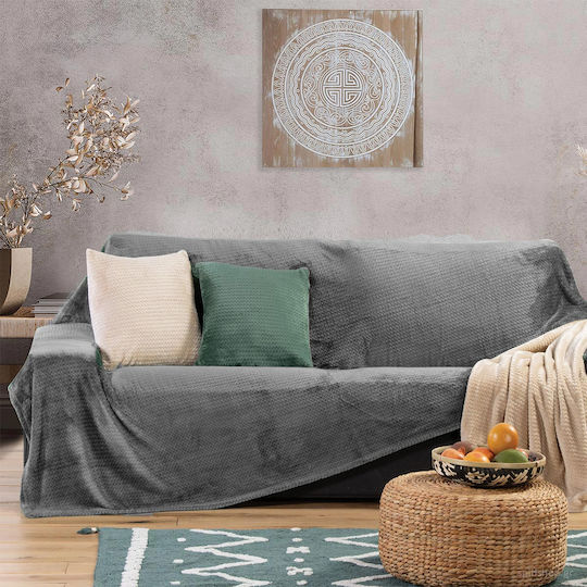 Nef-Nef Homeware Cameron Cuvertură Pentru Canapea De Fotoliu Polar Fleece 130x180 Cm Gri